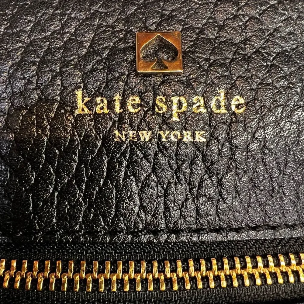 Kate Spade Black Pebbled Leather Tote with Tassel
